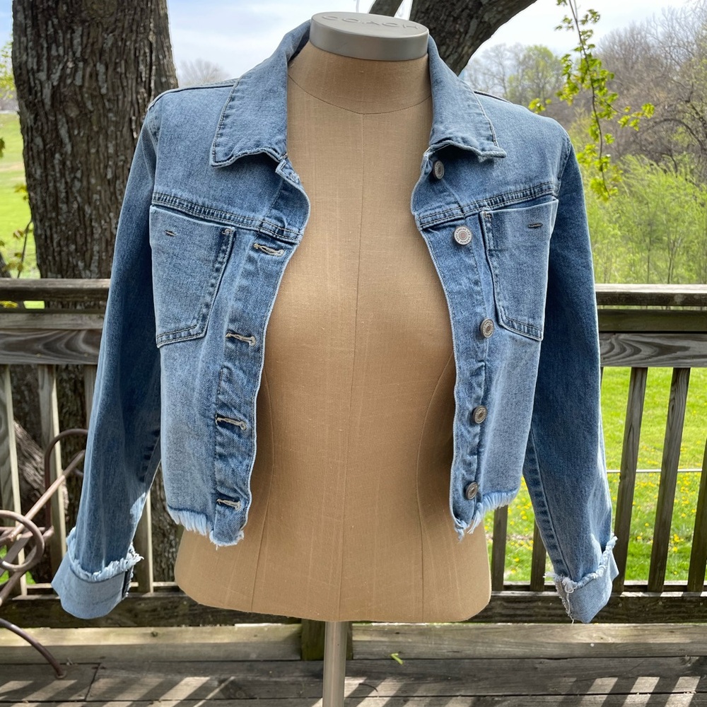 KanCan Blue Jean Cropped Jacket